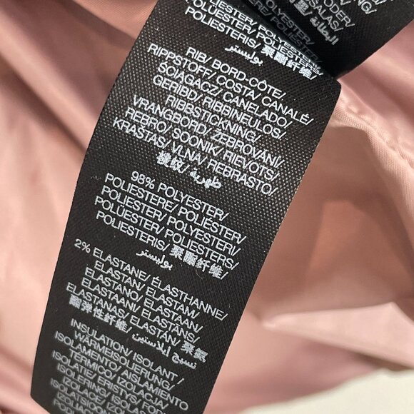 Sweaty Betty Womens 4 Dusty Pink Insulated Puffer Bomber Jacket Ribbed Collar - Picture 8 of 15